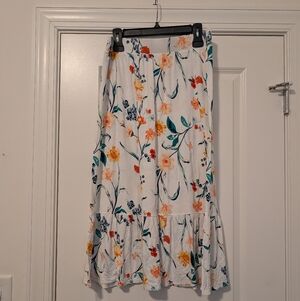 St. John's Bay Floral Maxi Skirt - White and Multicolor